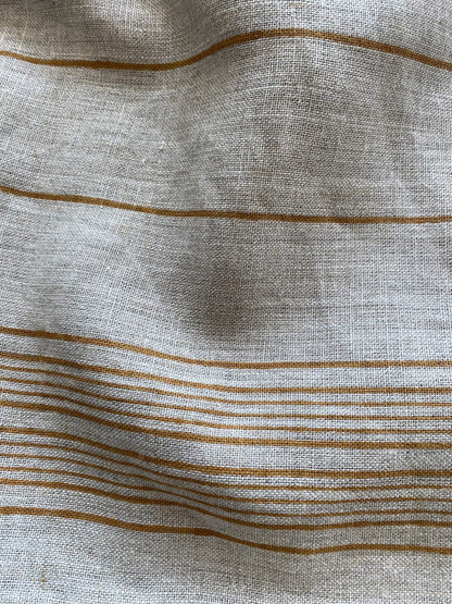 58" inches Wide Block print handloom linen fabric ,Upholstery fabric, Pillow Cover ,Curtains fabric, fabric by yards ,Stripes Pattern Fabric - Maple Village Lane