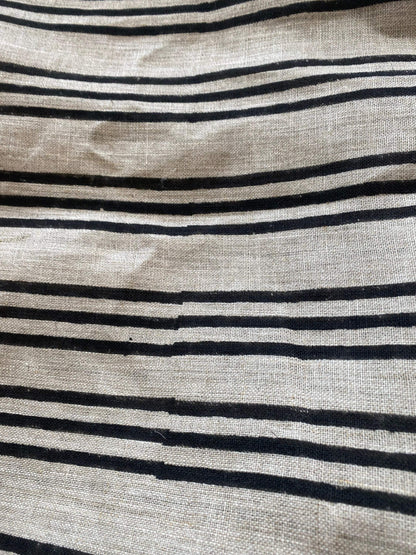 58" inches Wide Block print handloom linen fabric ,Upholstery fabric, Pillow Cover ,Curtains fabric, fabric by yards ,Stripes Pattern Fabric