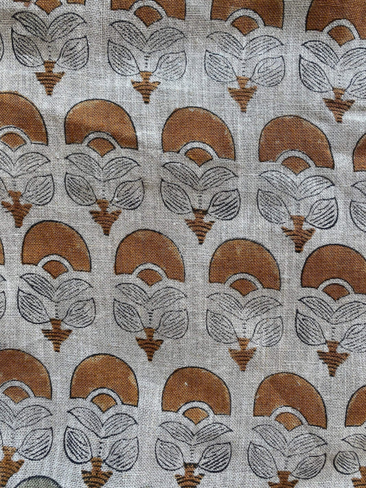 Linen fabric, Fabric by yard, Hand printed fabric, Block Print Fabric, Indian Fabric