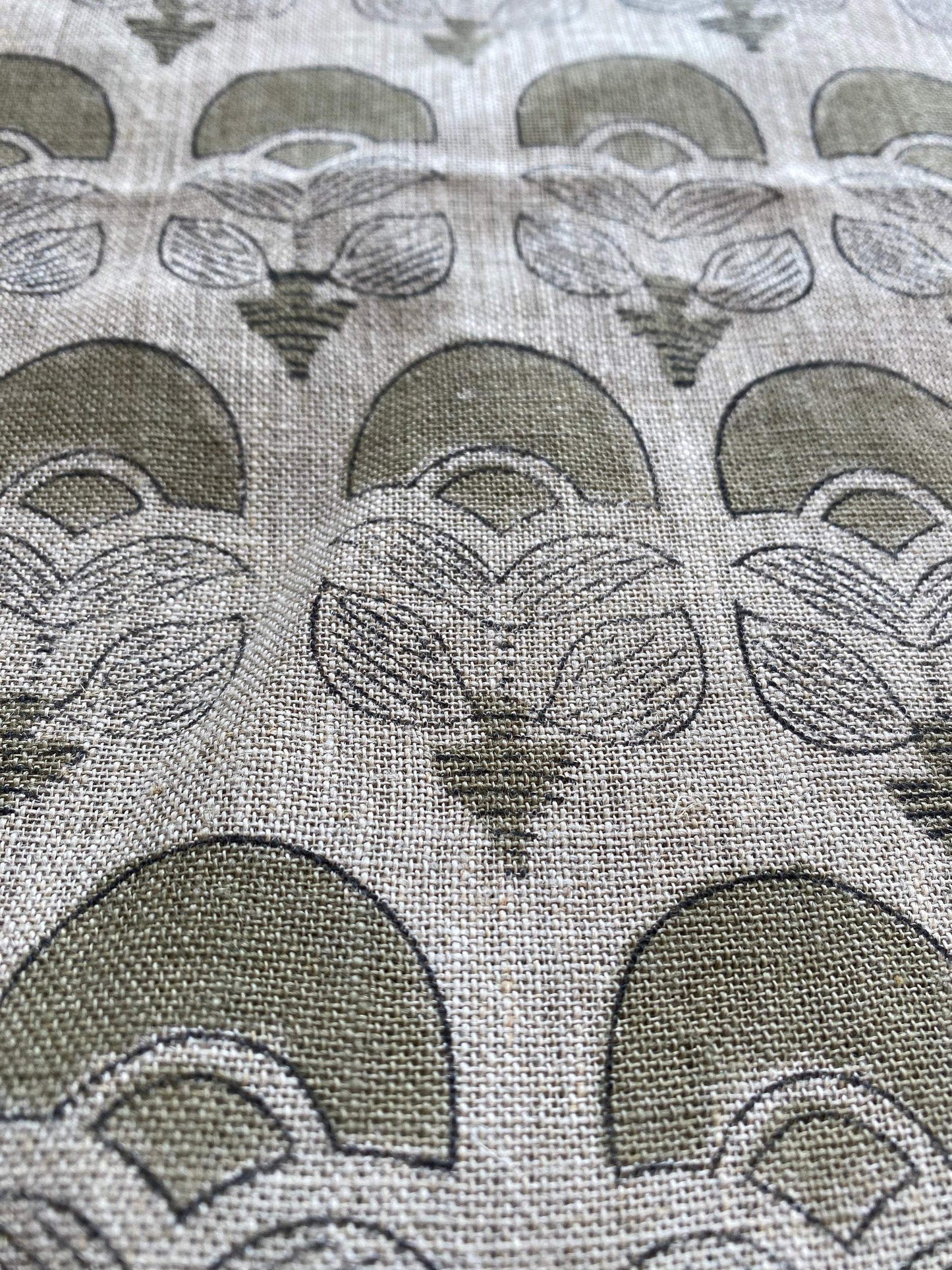 58" inches Wide Block Print Handloom Linen Fabric Upholstery Fabric, Pillow Cover Fabric, Curtains ,Craft Use Fabric, Home Decor fabric,