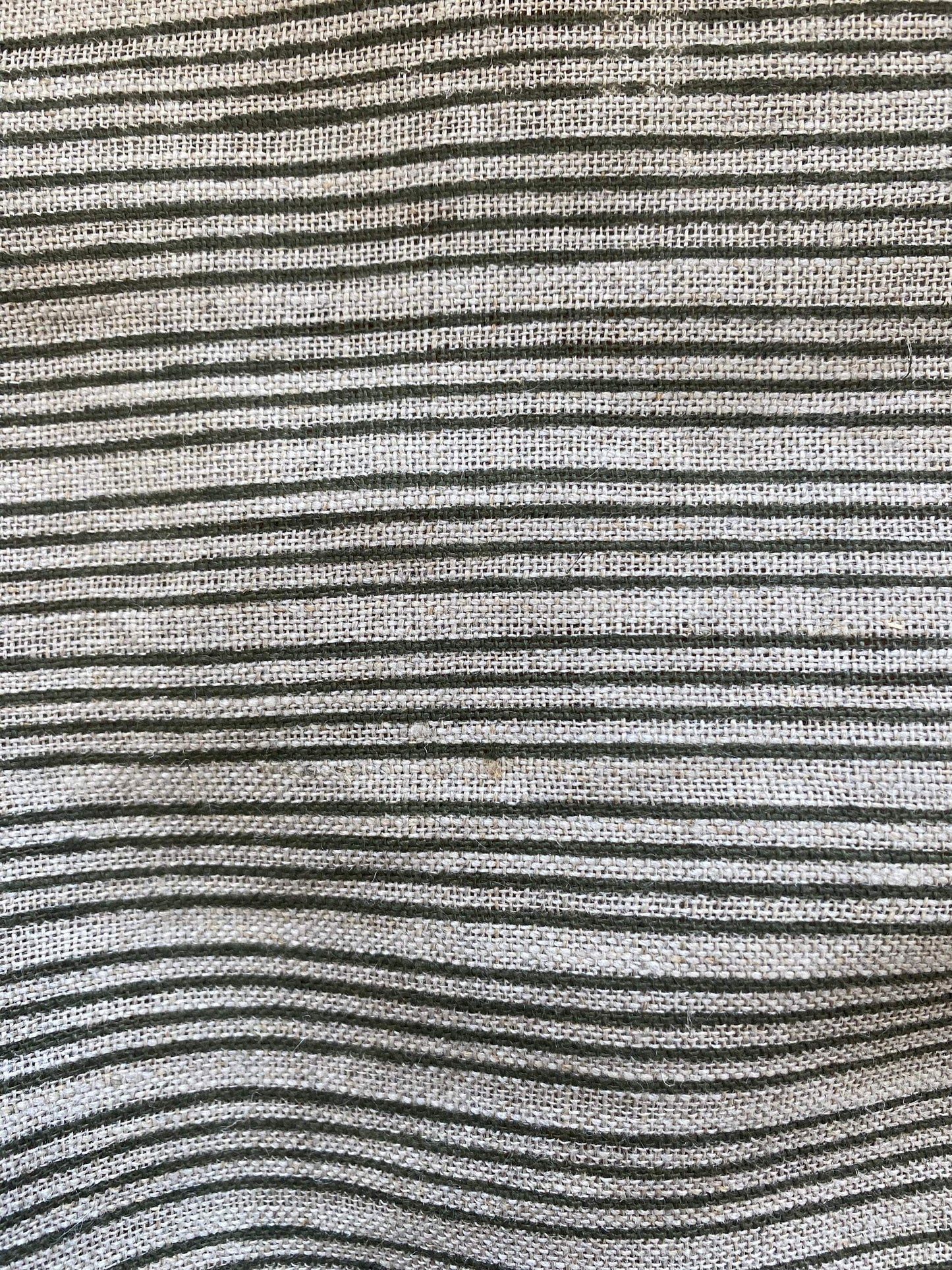 58" inches Striped Heavy Weight Linen fabric by the yard Natural Block Print MULTISTRIPE. Linen fabric for decor pillows,upholstery, curtain