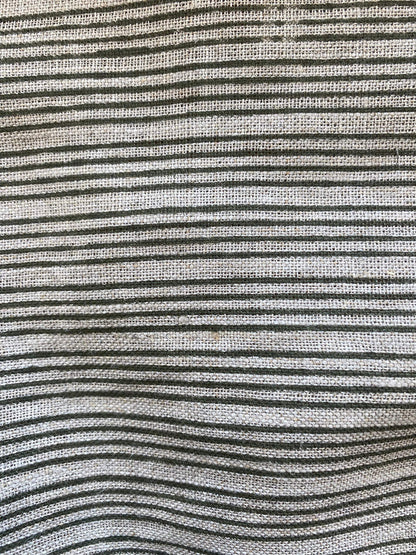 58" inches Striped Heavy Weight Linen fabric by the yard Natural Block Print MULTISTRIPE. Linen fabric for decor pillows,upholstery, curtain