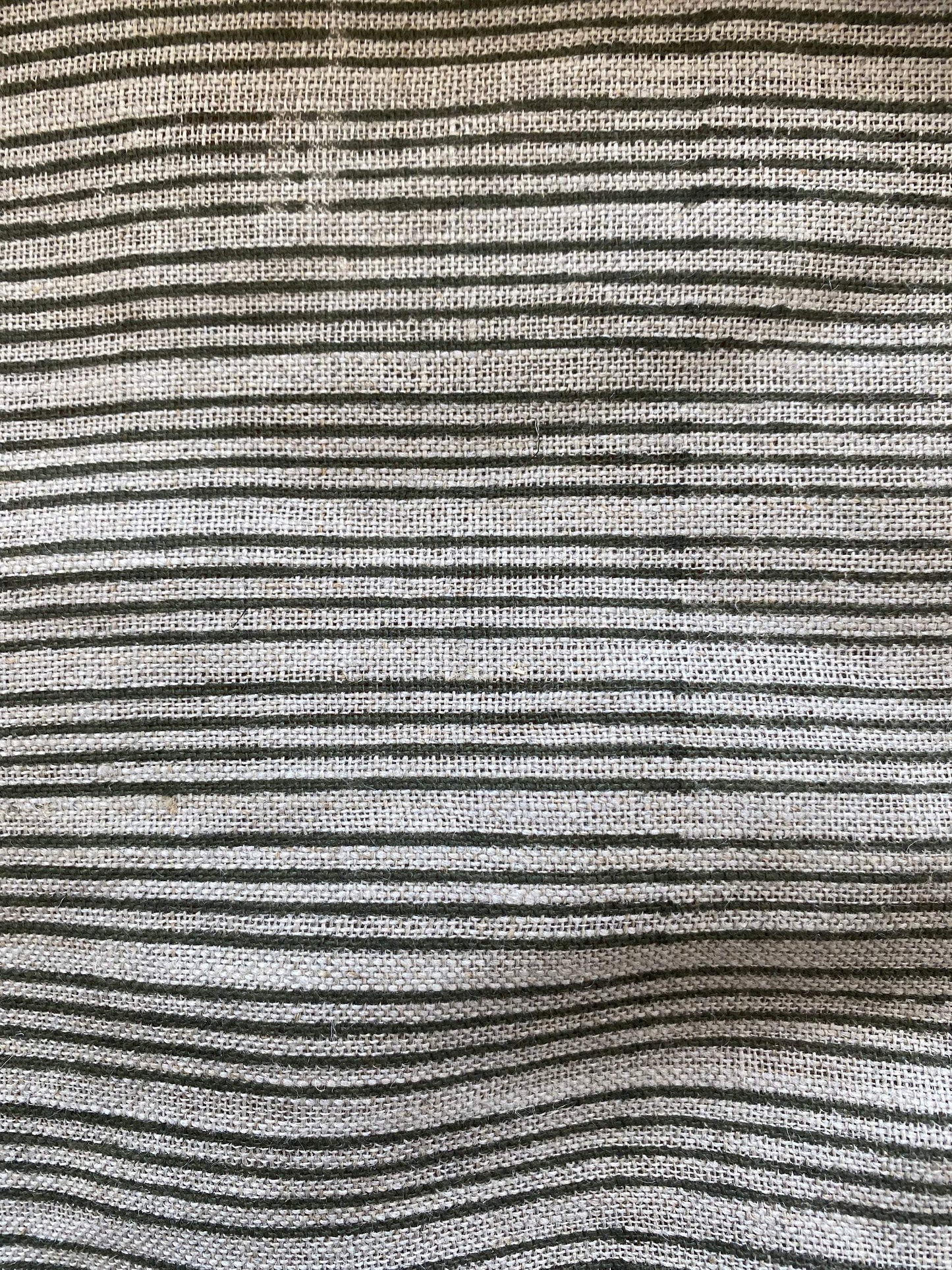 58" inches Striped Heavy Weight Linen fabric by the yard Natural Block Print MULTISTRIPE. Linen fabric for decor pillows,upholstery, curtain