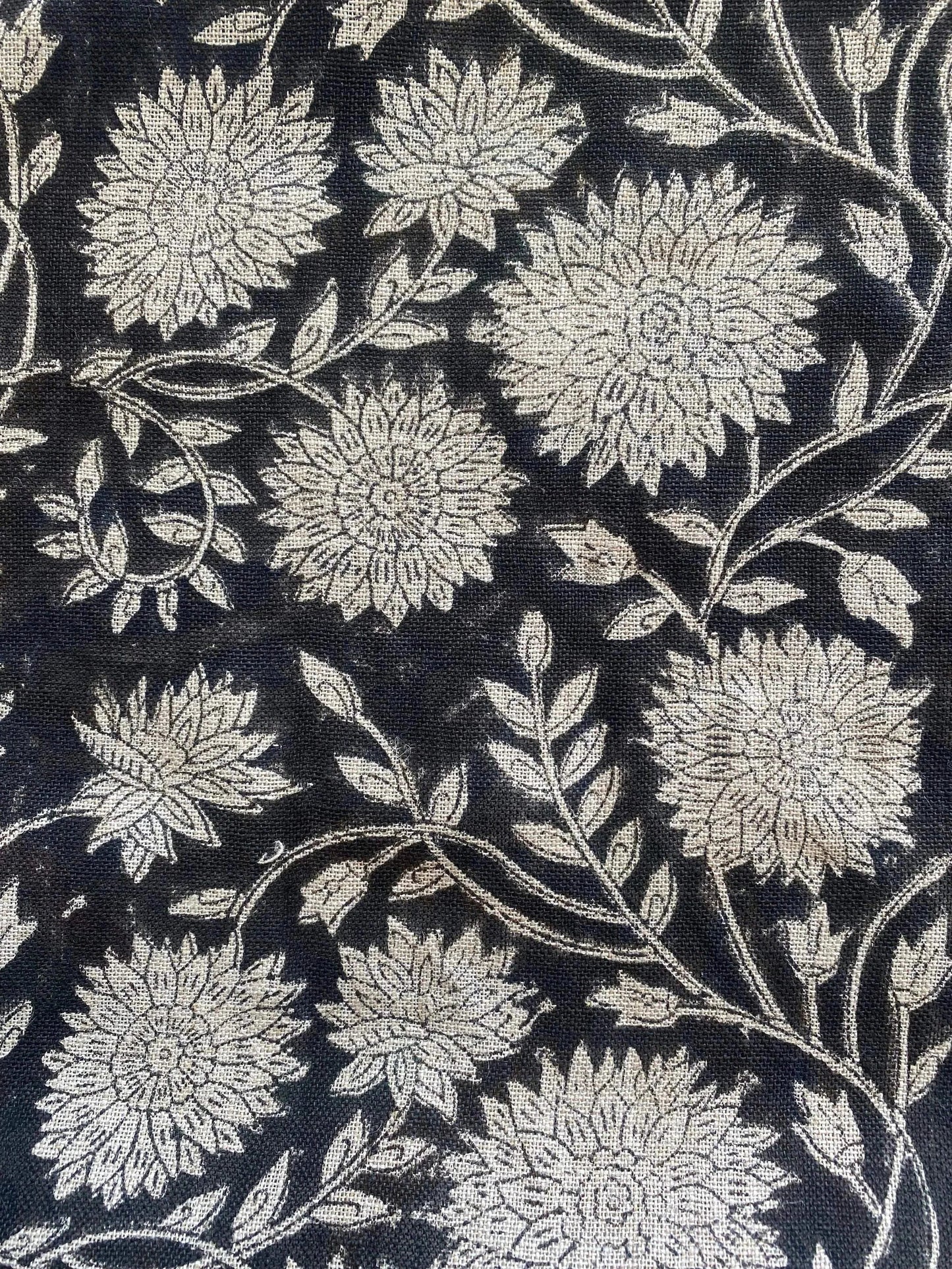 Linen fabric, Fabric by yard, Hand printed fabric, Block Print Fabric, Indian Fabric