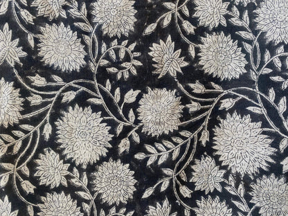 58" inches Indian Hand Block Print Fabric, Indian Linen Fabric, Block Print Fabric, Designer Floral Printing Fabric, Upholstery fabric,