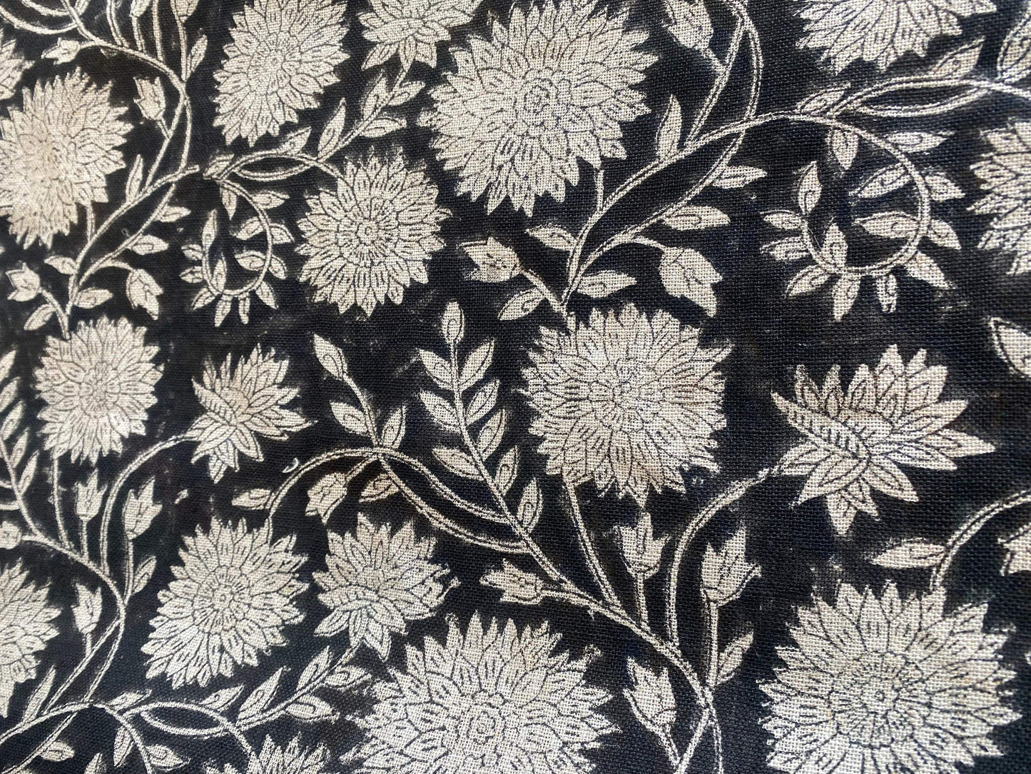 58" inches Indian Hand Block Print Fabric, Indian Linen Fabric, Block Print Fabric, Designer Floral Printing Fabric, Upholstery fabric,