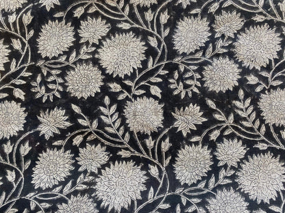 58" inches Indian Hand Block Print Fabric, Indian Linen Fabric, Block Print Fabric, Designer Floral Printing Fabric, Upholstery fabric,