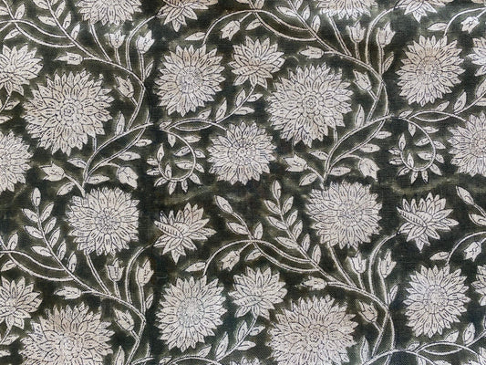 Linen fabric, Fabric by yard, Hand printed fabric, Block Print Fabric, Indian Fabric