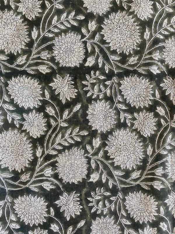Howard Block Print Linen Fabric By Yard