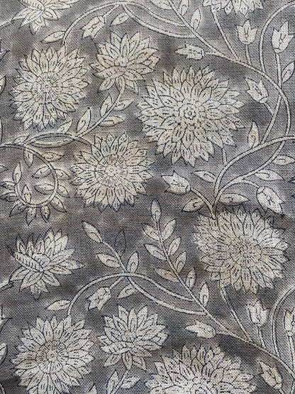 58" inches Indian Hand Block Print Fabric, Indian Linen Fabric, Block Print Fabric, Designer Floral Printing Fabric, Upholstery fabric,