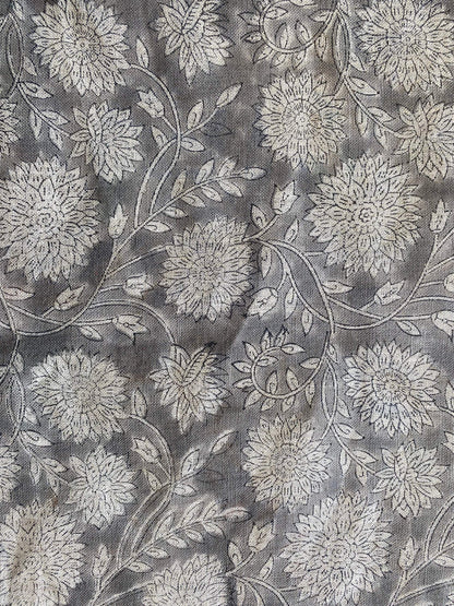 58" inches Indian Hand Block Print Fabric, Indian Linen Fabric, Block Print Fabric, Designer Floral Printing Fabric, Upholstery fabric,