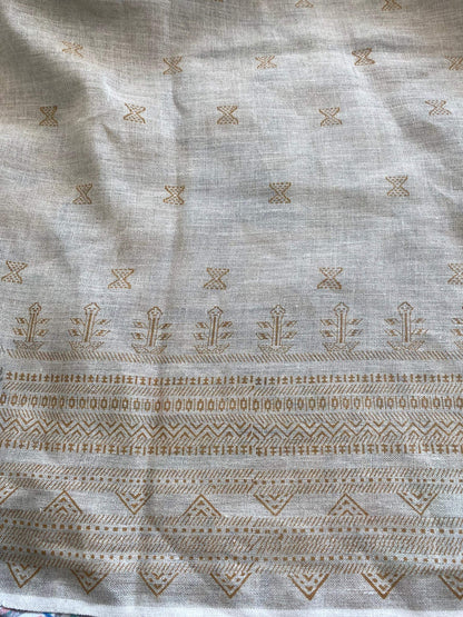 Linen fabric, Fabric by yard, Hand printed fabric, Block Print Fabric, Indian Fabric