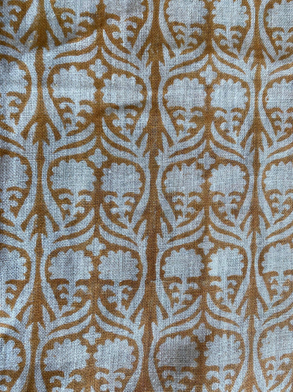 58" inches Indian Hand Block Print Fabric, Indian Linen Fabric, Block Print Fabric, Designer Floral Printing Fabric, Upholstery fabric,