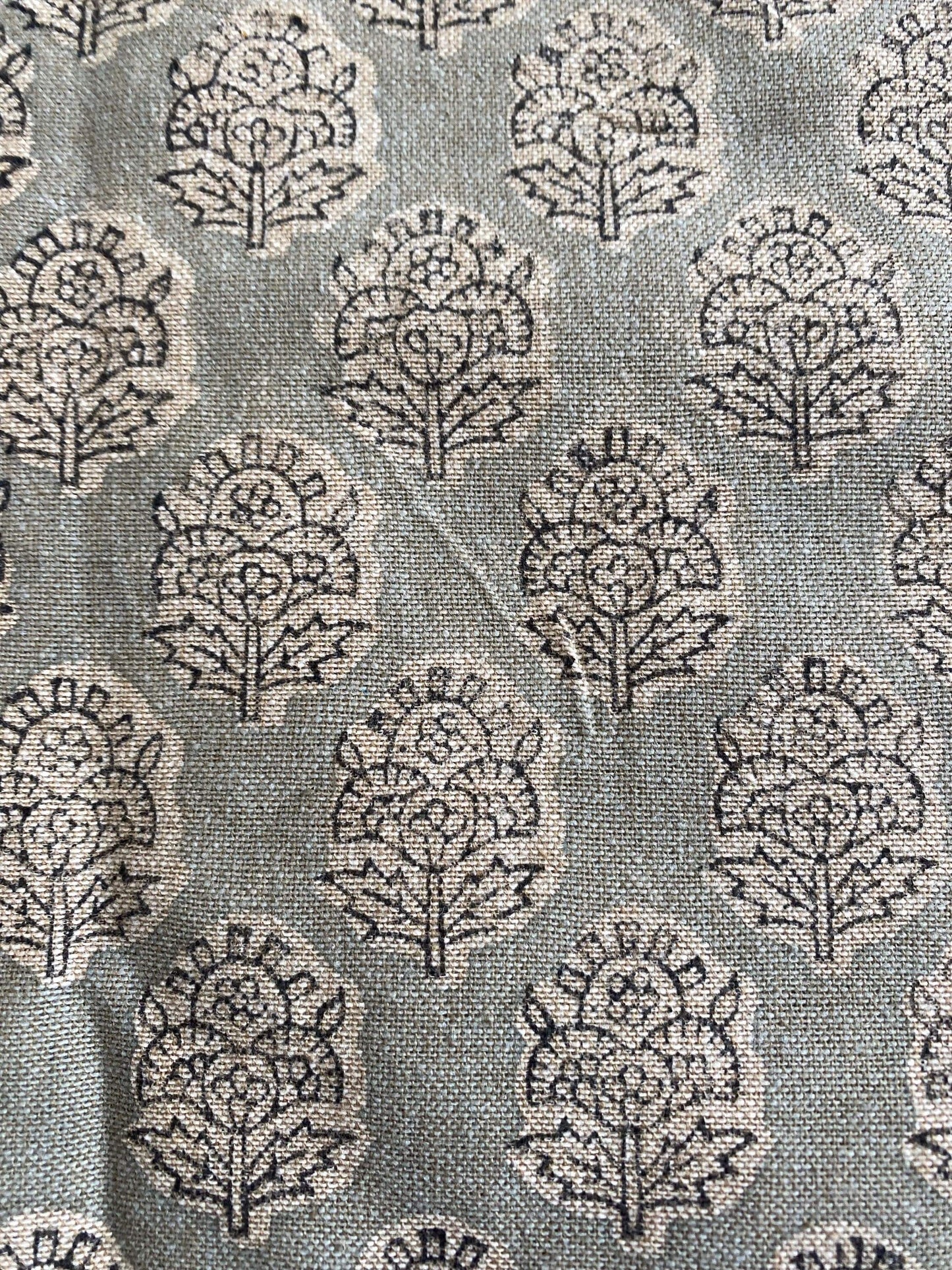 58"inch wide Block Print  Handloom Linen Fabric Upholstery Fabric, Pillow Cover Fabric, Curtains ,Craft Use Fabric