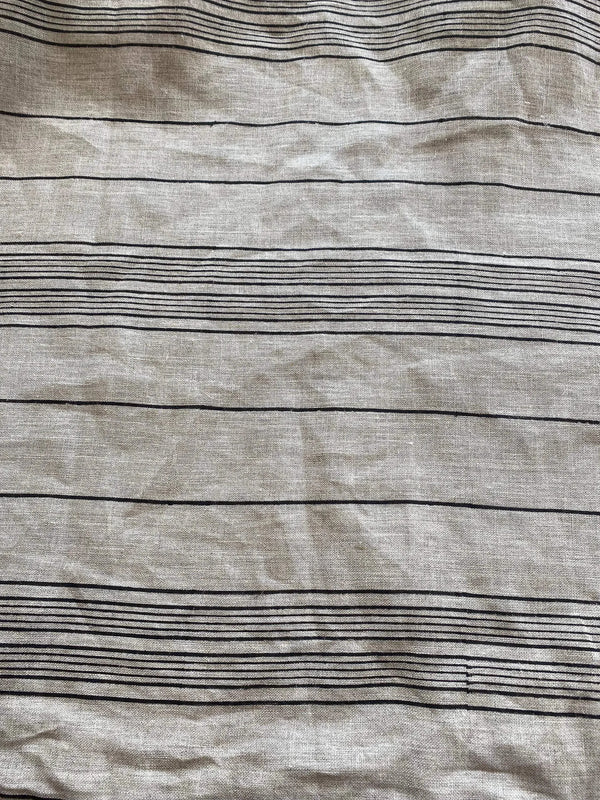 Claura Stripes Hand Block Printed Linen Upholstery Fabric