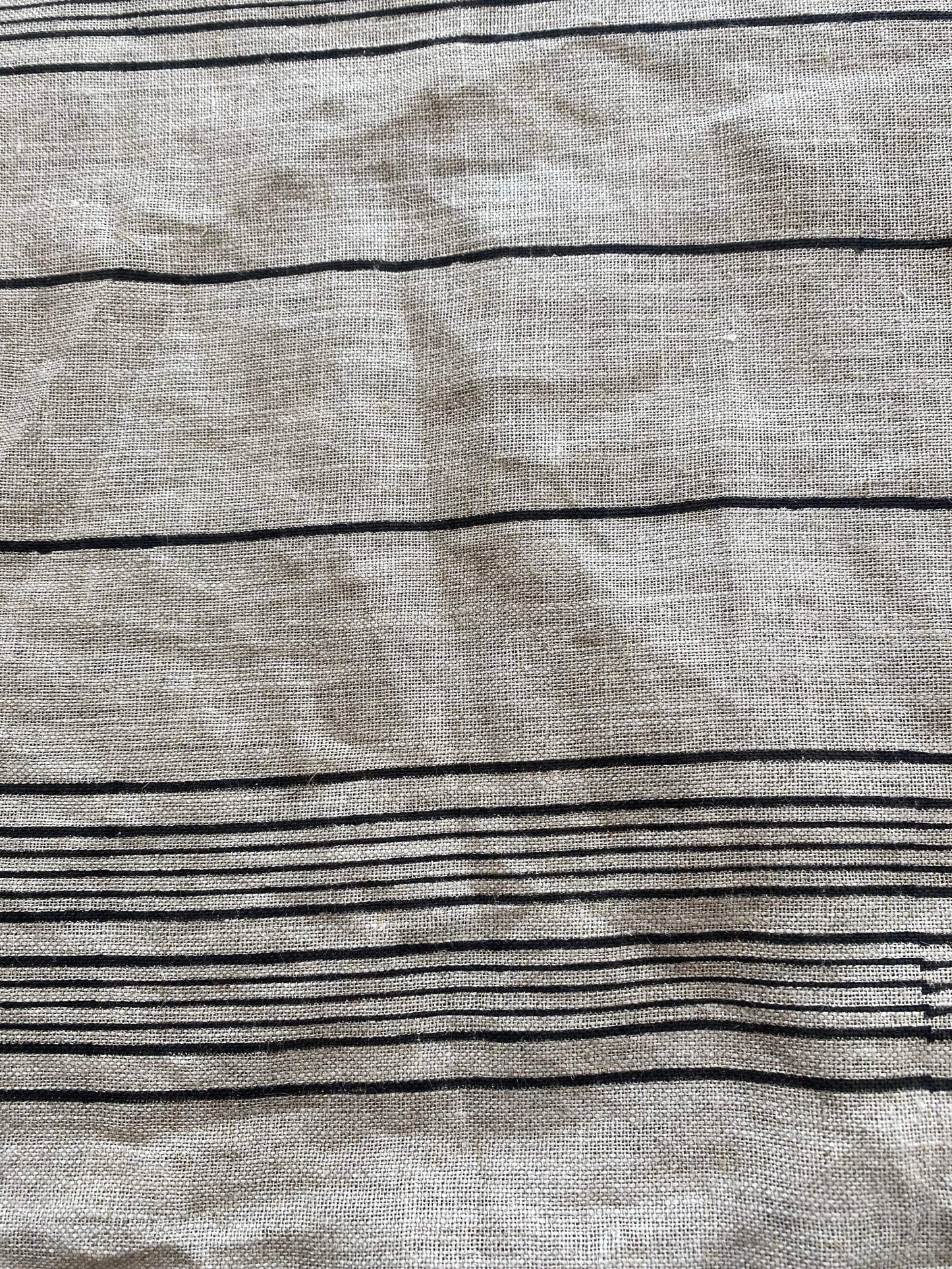 Black Striped Wide Block print handloom linen fabric ,Upholstery fabric,Pillow Cover ,Curtains fabric, fabric by yards ,Stripes Pattern Fabric - Maple Village Lane