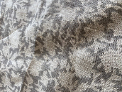 58" inches Wide Block Print Handloom Linen Fabric Upholstery Fabric, Pillow Cover Fabric, Curtains ,Craft Use Fabric, Home Decor fabric, - Maple Village Lane