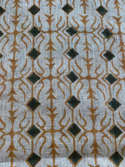 Linen fabric, Fabric by yard, Hand printed fabric, Block Print Fabric, Indian Fabric