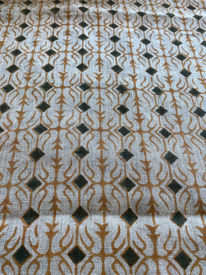 58" inches Indian Hand Block Print Fabric, Indian Linen Fabric, Block Print Fabric, Designer Floral Printing Fabric, Upholstery fabric,