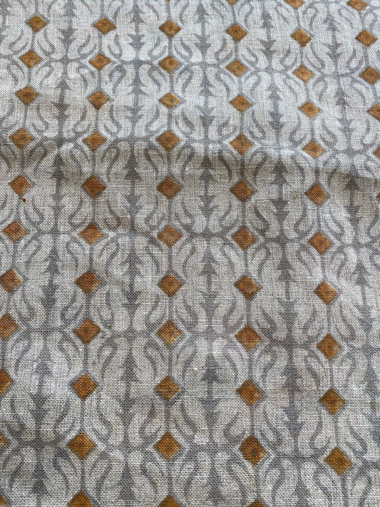 Linen fabric, Fabric by yard, Hand printed fabric, Block Print Fabric, Indian Fabric