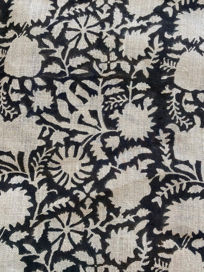 58" inches Indian Hand Block Print Fabric, Indian Linen Fabric, Block Print Fabric, Designer Floral Printing Fabric, Upholstery fabric,