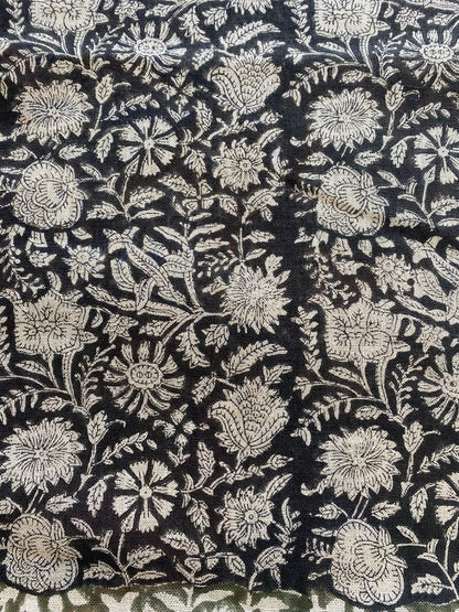 58" inches Indian Hand Block Print Fabric, Indian Linen Fabric, Block Print Fabric, Designer Floral Printing Fabric, Upholstery fabric,