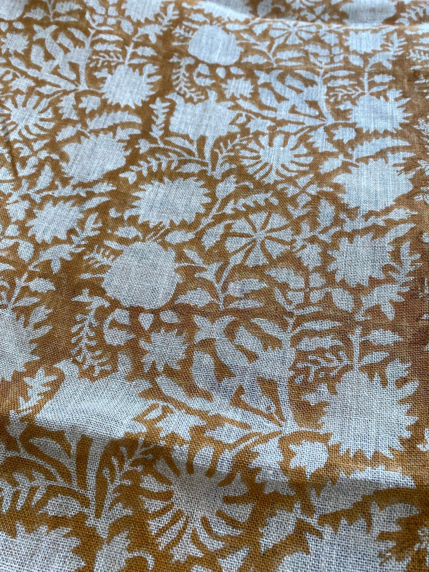 58" inches Indian Hand Block Print Fabric, Indian Linen Fabric, Block Print Fabric, Designer Floral Printing Fabric, Upholstery fabric, - Maple Village Lane