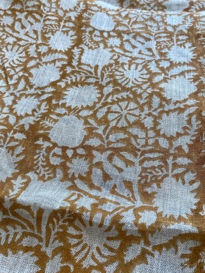 58" inches Indian Hand Block Print Fabric, Indian Linen Fabric, Block Print Fabric, Designer Floral Printing Fabric, Upholstery fabric, - Maple Village Lane