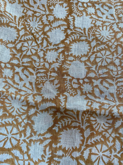 58" inches Indian Hand Block Print Fabric, Indian Linen Fabric, Block Print Fabric, Designer Floral Printing Fabric, Upholstery fabric, - Maple Village Lane