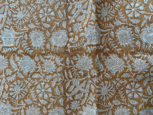 Linen fabric, Fabric by yard, Hand printed fabric, Block Print Fabric, Indian Fabric