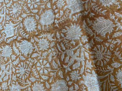 58" inches Indian Hand Block Print Fabric, Indian Linen Fabric, Block Print Fabric, Designer Floral Printing Fabric, Upholstery fabric,