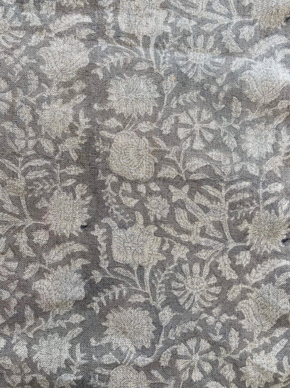 58" inches Indian Hand Block Print Fabric, Indian Linen Fabric, Block Print Fabric, Designer Floral Printing Fabric, Upholstery fabric,