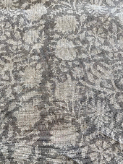 58" inches Indian Hand Block Print Fabric, Indian Linen Fabric, Block Print Fabric, Designer Floral Printing Fabric, Upholstery fabric,