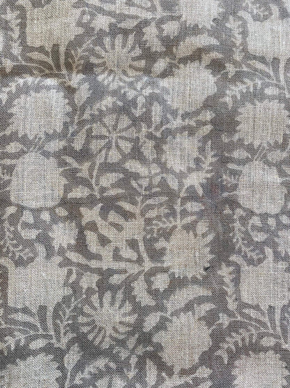 58" inches Indian Hand Block Print Fabric, Indian Linen Fabric, Block Print Fabric, Designer Floral Printing Fabric, Upholstery fabric,