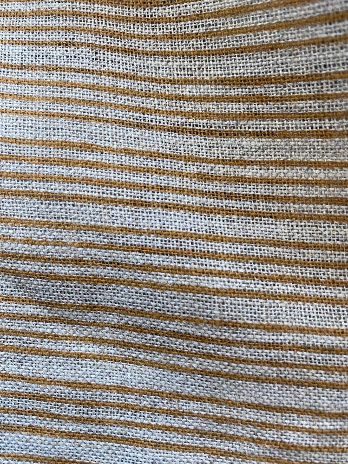 58" inches Striped Heavy Weight Linen fabric by the yard Natural Block Print MULTISTRIPE. Linen fabric for decor pillows,upholstery, curtain