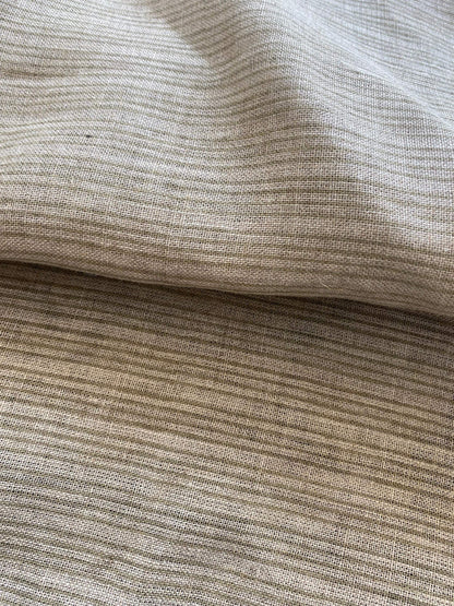 58" inches Striped Heavy Weight Linen fabric by the yard Natural Block Print MULTISTRIPE. Linen fabric for decor pillows,upholstery, curtain