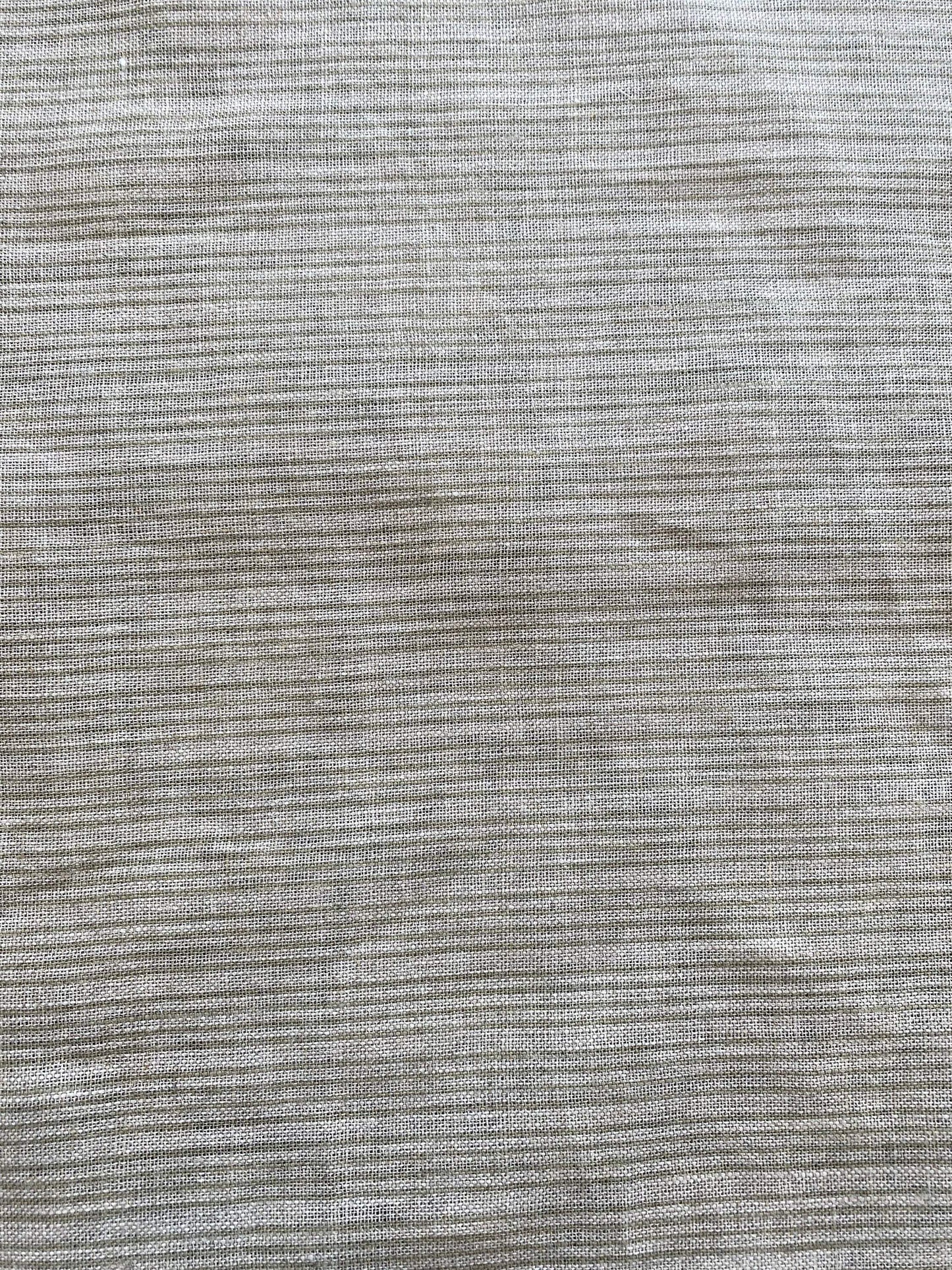 58" inches Striped Heavy Weight Linen fabric by the yard Natural Block Print MULTISTRIPE. Linen fabric for decor pillows,upholstery, curtain