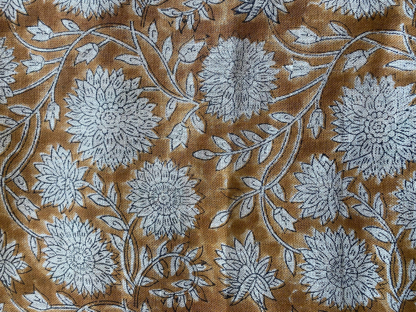 58" inches Indian Hand Block Print Fabric, Indian Linen Fabric, Block Print Fabric, Designer Floral Printing Fabric, Upholstery fabric, - Maple Village Lane