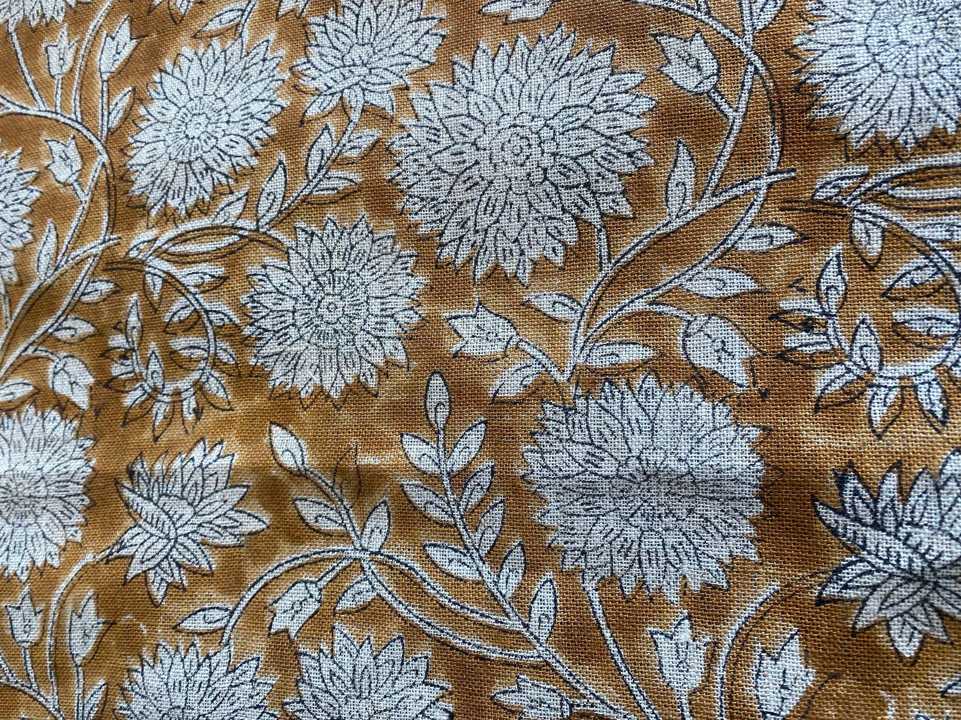 Linen fabric, Fabric by yard, Hand printed fabric, Block Print Fabric, Indian Fabric