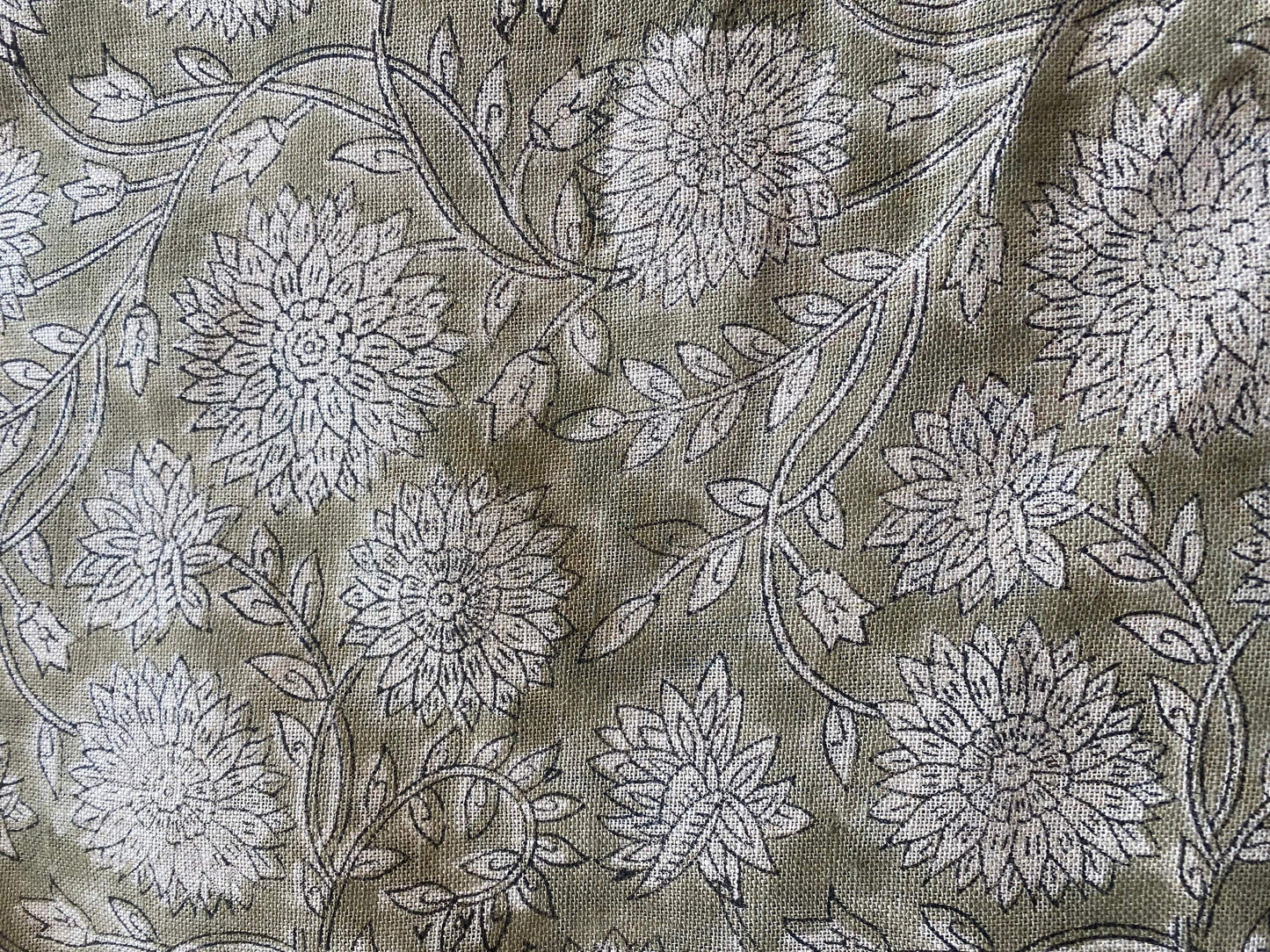 58" inches Indian Hand Block Print Fabric, Indian Linen Fabric, Block Print Fabric, Designer Floral Printing Fabric, Upholstery fabric,