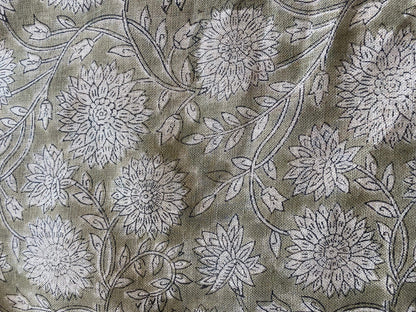 58" inches Indian Hand Block Print Fabric, Indian Linen Fabric, Block Print Fabric, Designer Floral Printing Fabric, Upholstery fabric,