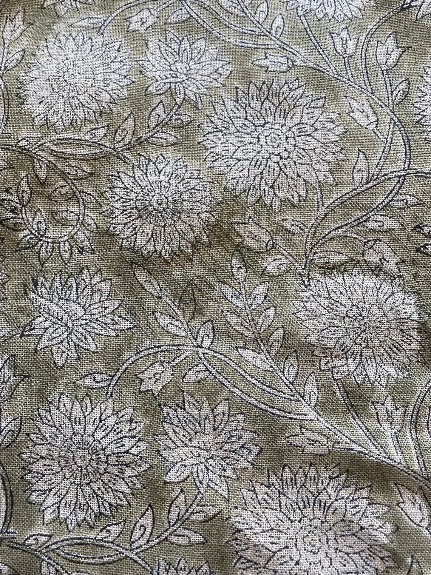 58" inches Indian Hand Block Print Fabric, Indian Linen Fabric, Block Print Fabric, Designer Floral Printing Fabric, Upholstery fabric, - Maple Village Lane