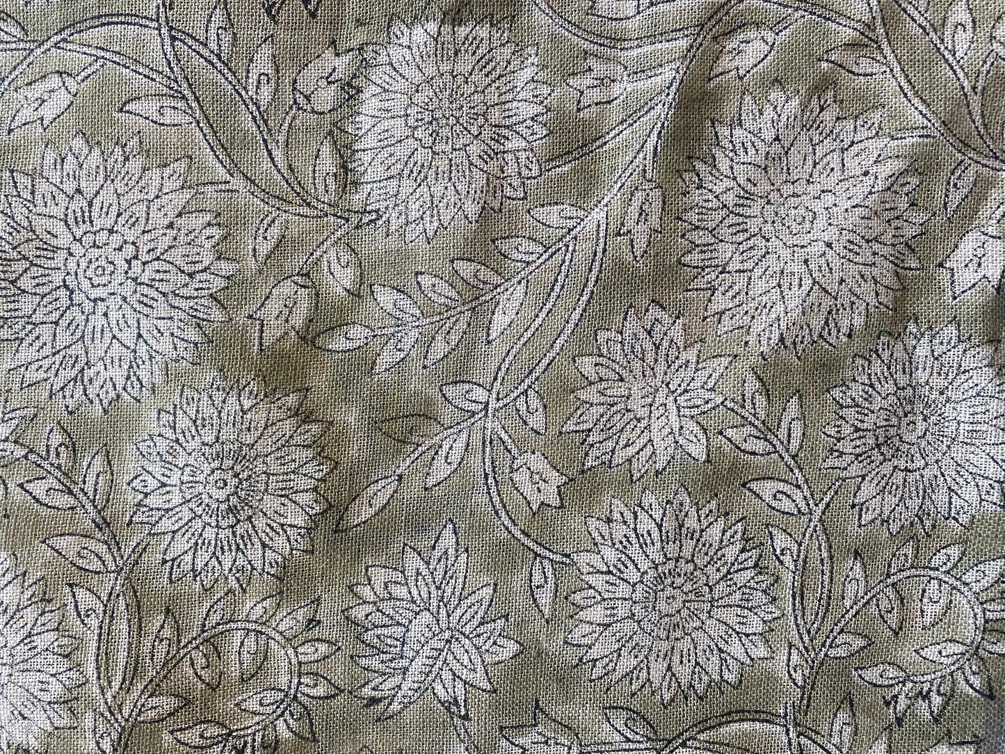 58" inches Indian Hand Block Print Fabric, Indian Linen Fabric, Block Print Fabric, Designer Floral Printing Fabric, Upholstery fabric,