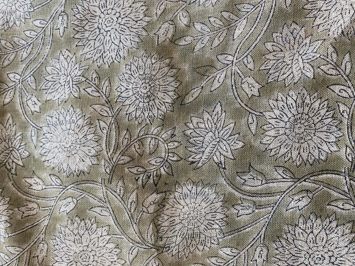 58" inches Indian Hand Block Print Fabric, Indian Linen Fabric, Block Print Fabric, Designer Floral Printing Fabric, Upholstery fabric,