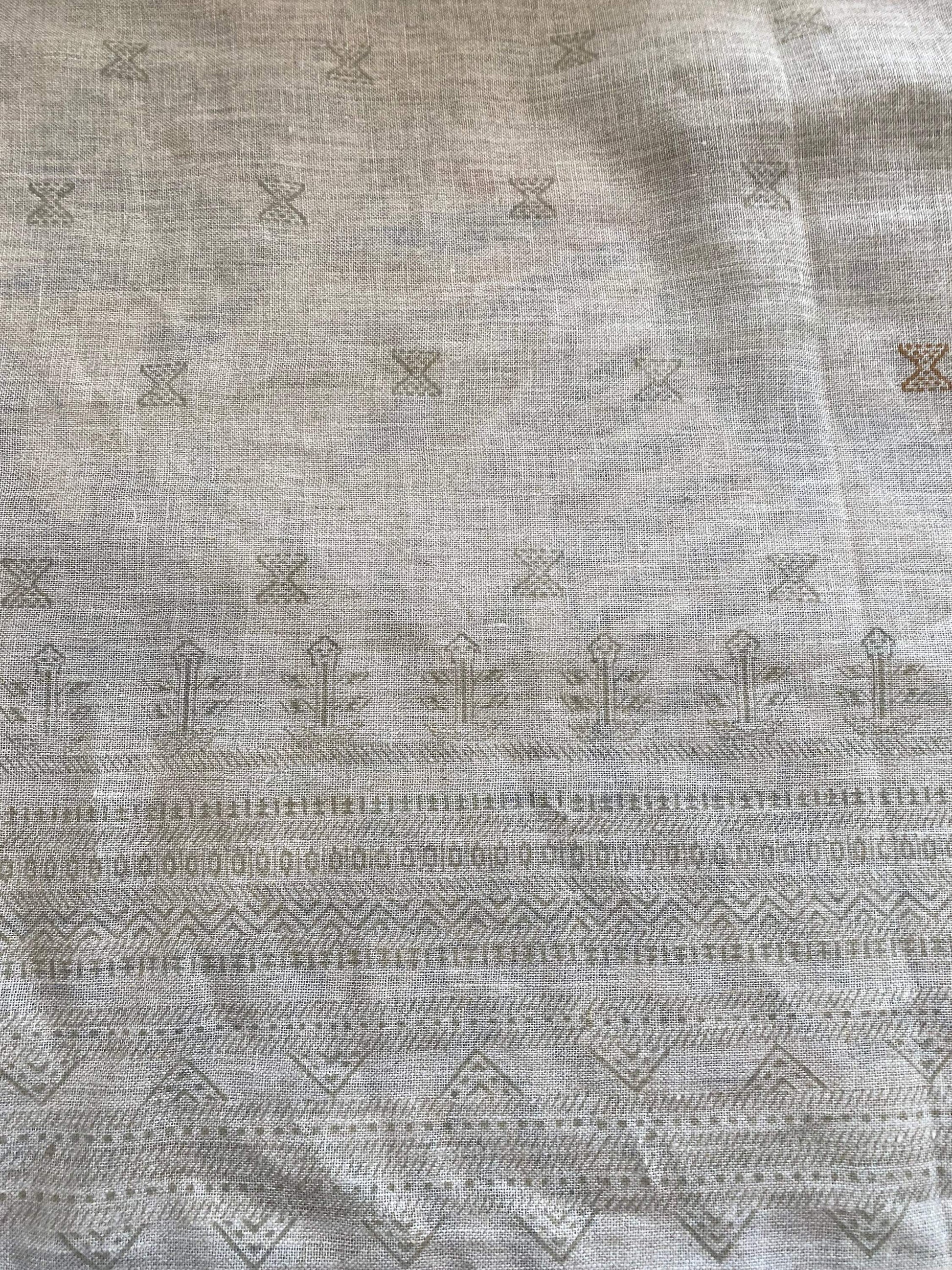 Linen fabric, Fabric by yard, Hand printed fabric, Block Print Fabric, Indian Fabric