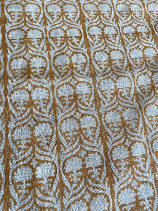 Linen fabric, Fabric by yard, Hand printed fabric, Block Print Fabric, Indian Fabric