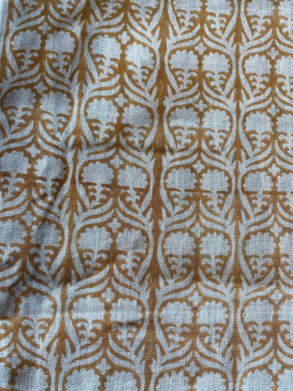 58" inches Indian Hand Block Print Fabric, Indian Linen Fabric, Block Print Fabric, Designer Floral Printing Fabric, Upholstery fabric,