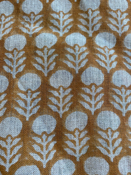 Linen fabric, Fabric by yard, Hand printed fabric, Block Print Fabric, Indian Fabric