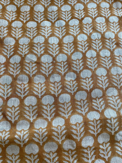 58" inches Indian Hand Block Print Fabric, Indian Linen Fabric, Block Print Fabric, Designer Floral Printing Fabric, Upholstery fabric,