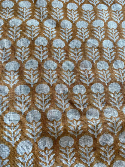 58" inches Indian Hand Block Print Fabric, Indian Linen Fabric, Block Print Fabric, Designer Floral Printing Fabric, Upholstery fabric,